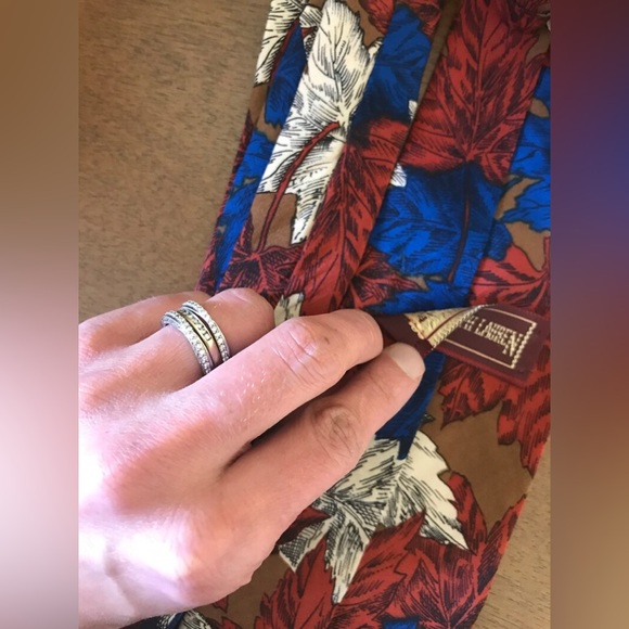 Vintage Chaps Ralph Lauren 100% Silk Fall Leaves Tie - Picture 3 of 6